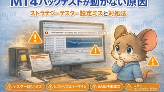 MT4バックテストが動かない原因 ストラテジーテスター設定ミスと対処法