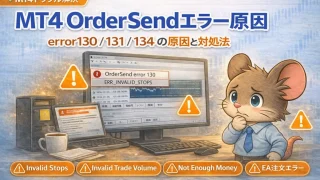 MT4 OrderSendエラー130・131・134の原因と直し方
