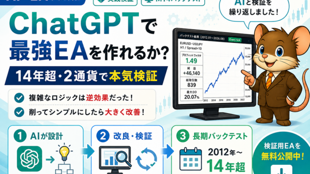 ChatGPTで最強EAを作れるか？14年超・2通貨で本気検証